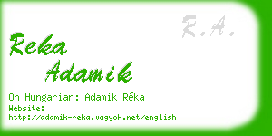 reka adamik business card