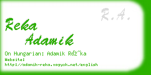 reka adamik business card